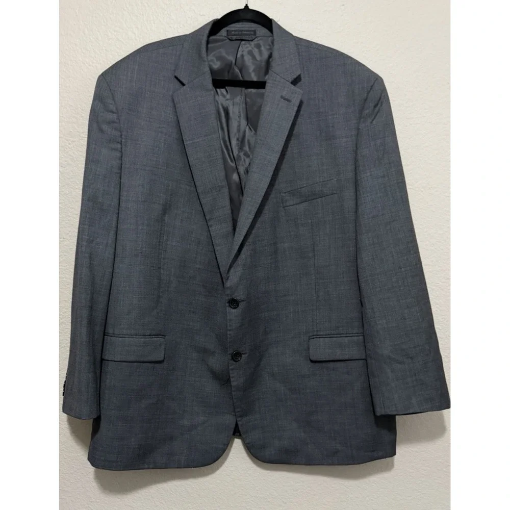 Lauren‎ Ralph Lauren Blazer Men's 50R Gray 2 Button Suit Jacket Wool